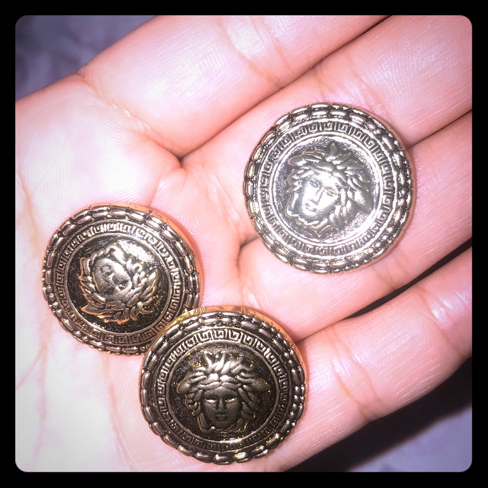 Versace Inspired Medusa Head Gold Buttons